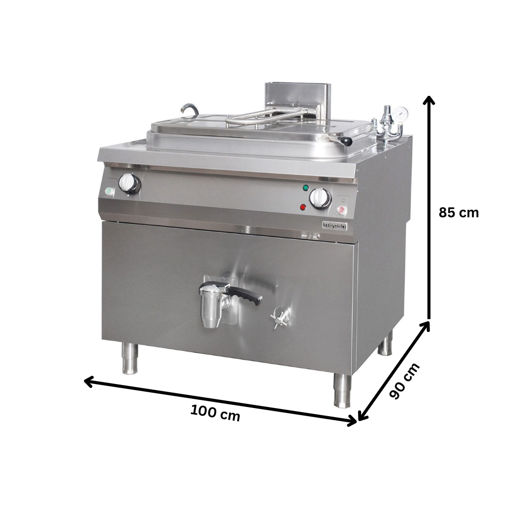 Marmita electrica, profesionala, OZTI, inox, 250 lt, incalzire indirecta, 100*90*85 cm - 1