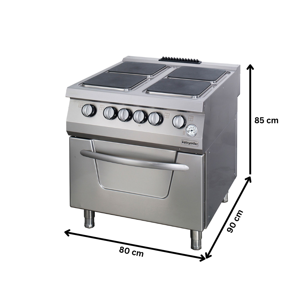 Masina de gatit electrica OZTI, inox, cu 4 plite si cuptor, 80*90*85 cm - 2