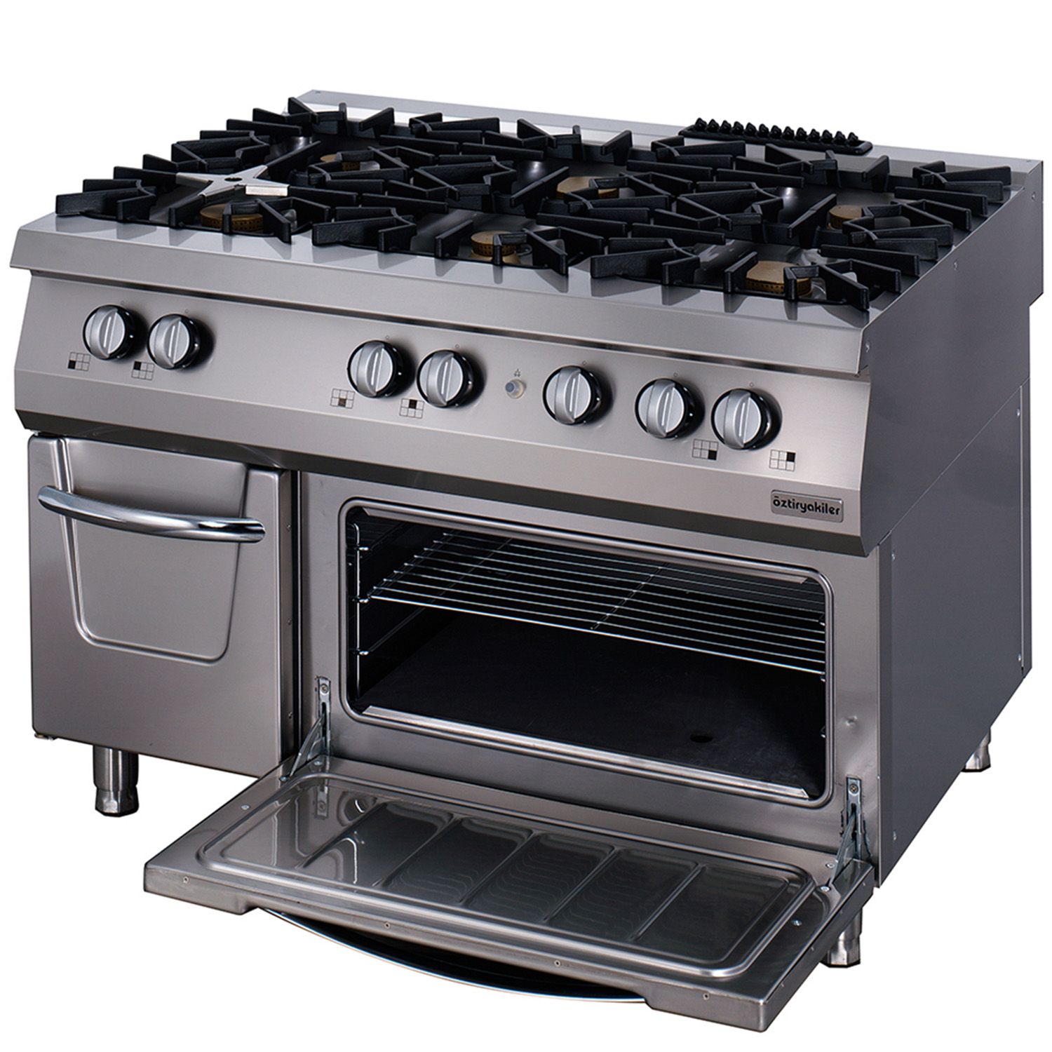 Masina de gatit pe gaz OZTI, inox, cu 6 arzatoare si cuptor, 120*90*85 cm - 1