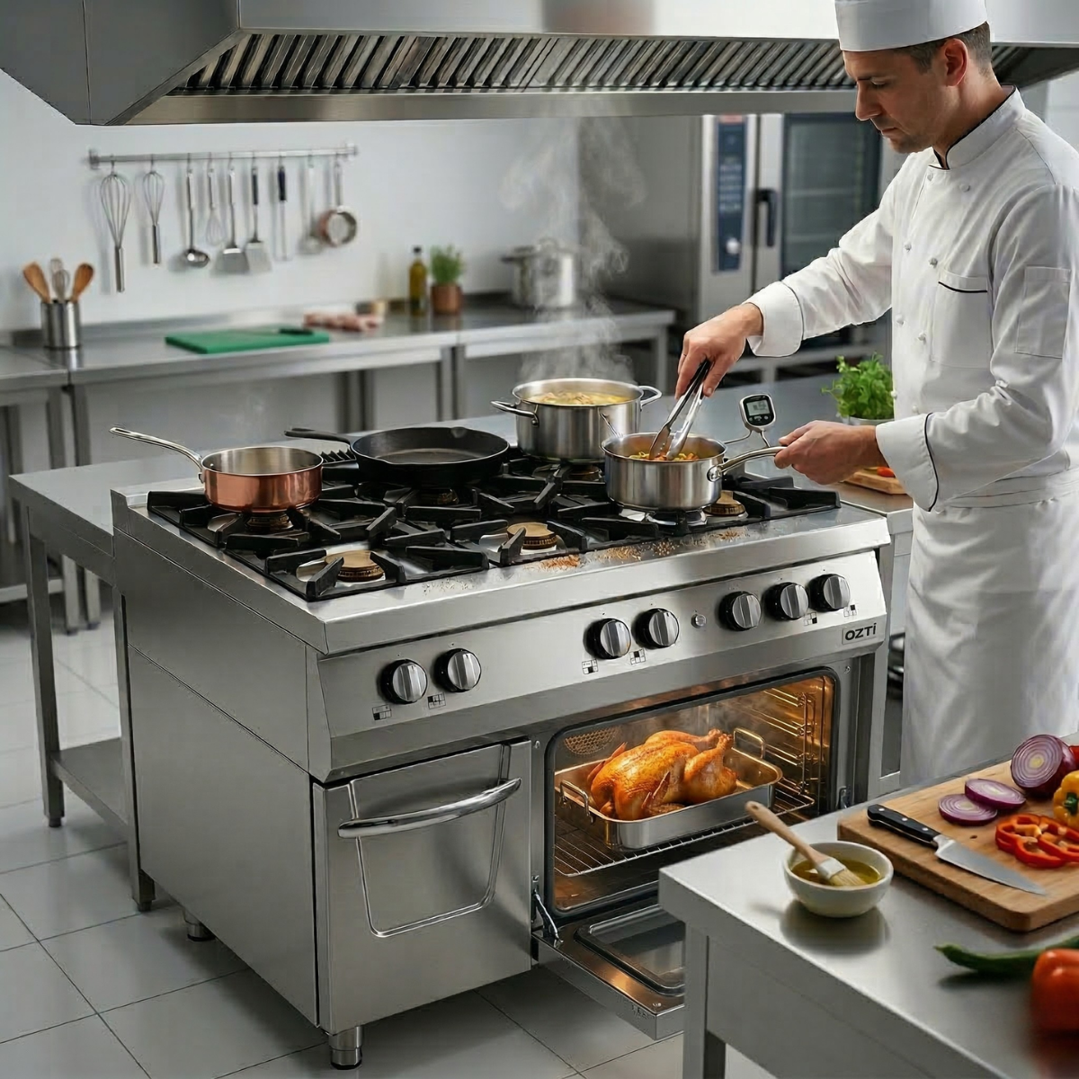 Masina de gatit pe gaz OZTI, inox, cu 6 arzatoare si cuptor, 120*90*85 cm - 4