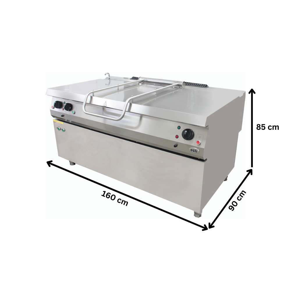 Tigaie basculanta pe gaz OZTI, inox, 205 lt, 160*90*85 cm - 1