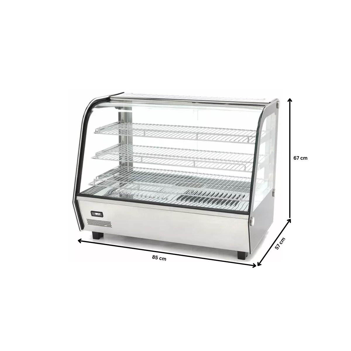 Vitrina calda de banc, inox, 160 lt, 85*57*67 cm - 3