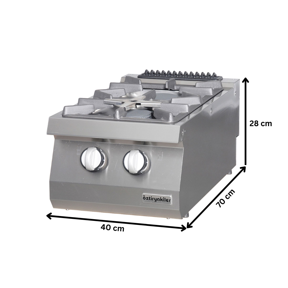 Masina de gatit pe gaz OZTI, inox, cu 2 arzatoare, 40*70*28 cm - 2