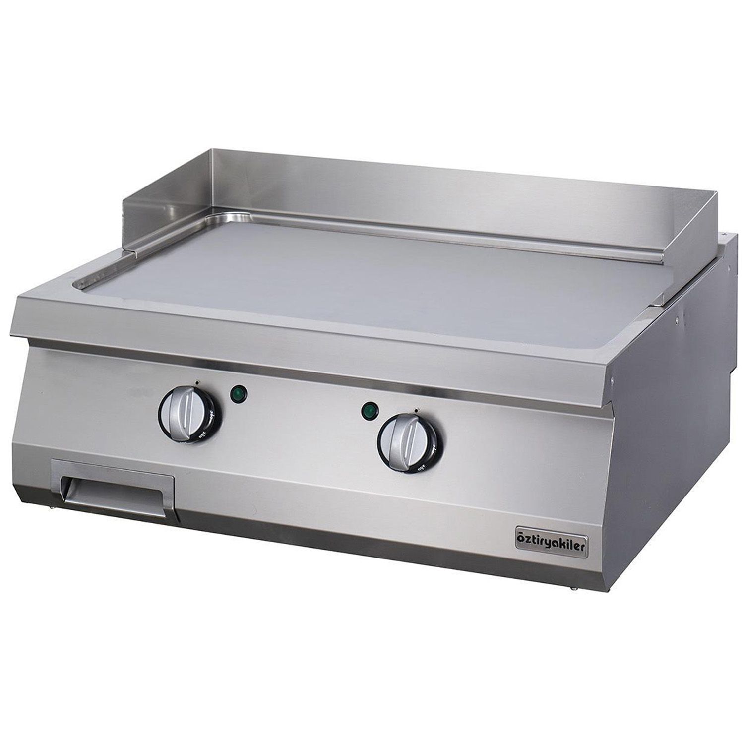 Grill electric profesional OZTI, inox, cu suprafata neteda, 80*70*28 cm - 0