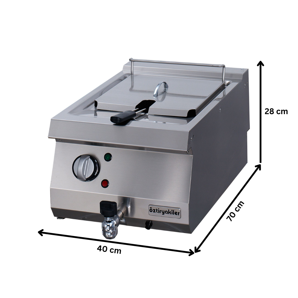 Friteuza electrica profesionala OZTI, inox, cu 1 cuva, 12 lt - 1