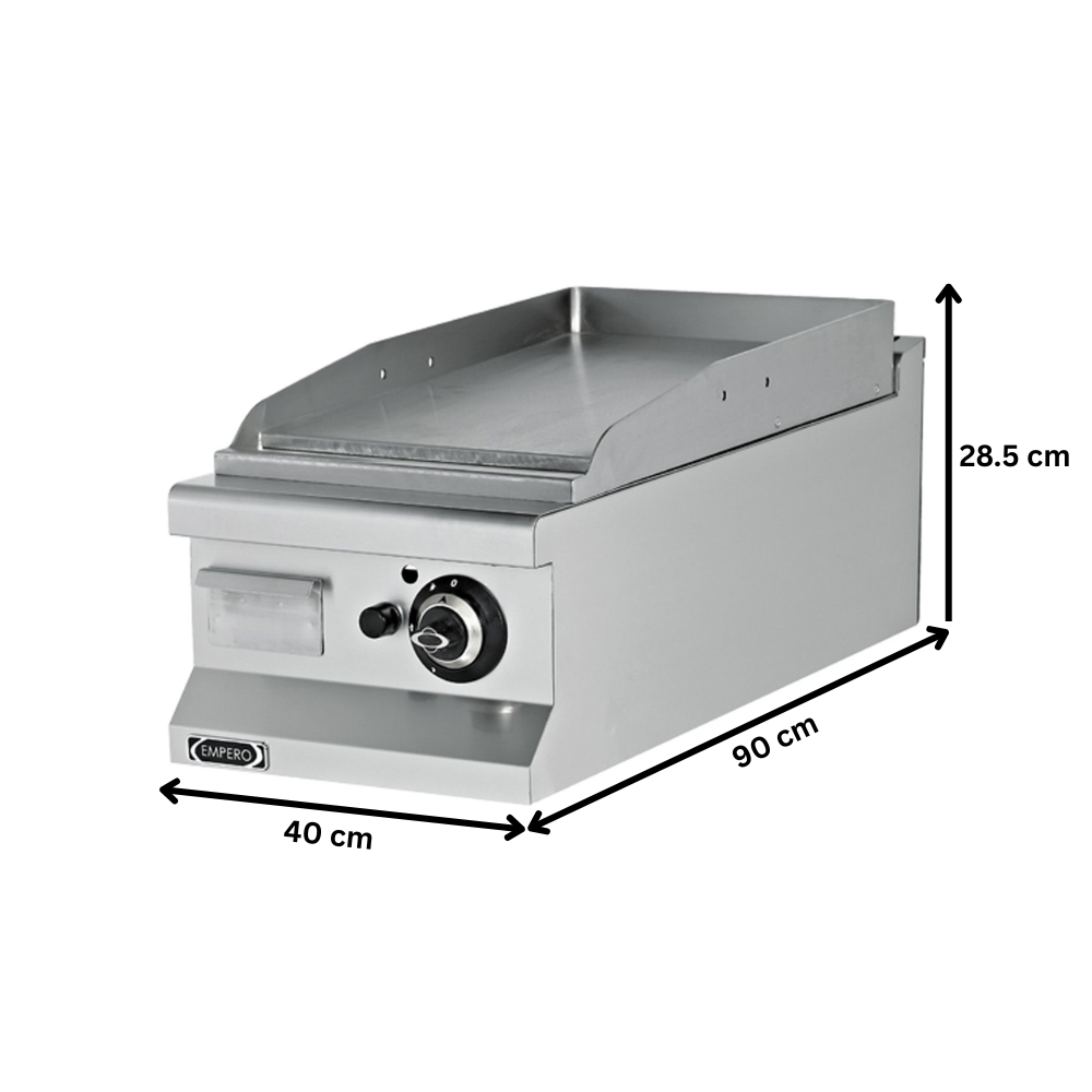 Grill pe gaz profesional, inox, cu suprafata neteda, 40*90*28.5 cm - 4