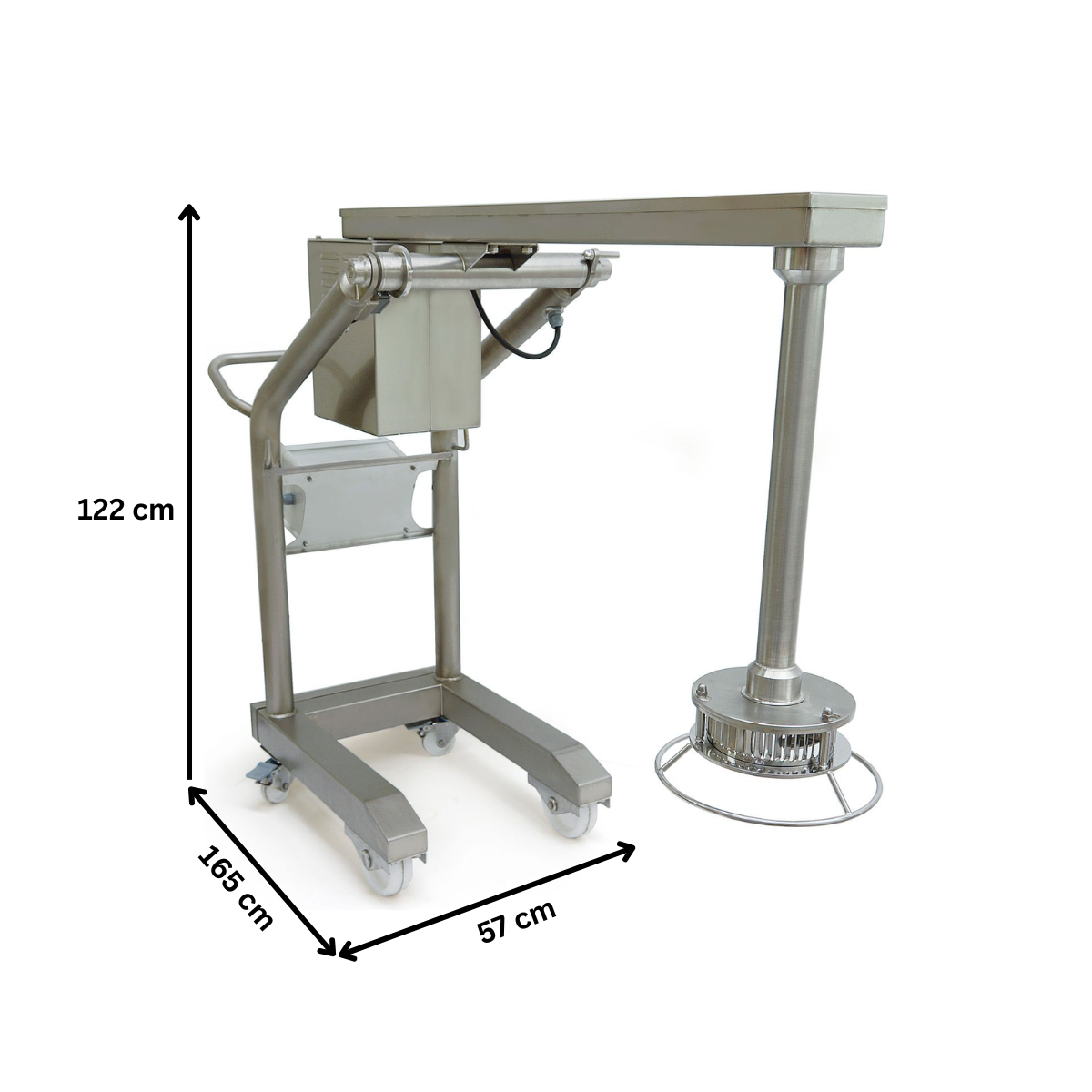 Mixer Turbo, cu cap ajustabil, 2 viteze, inox, 800 lt, 57*165*122 cm - 1