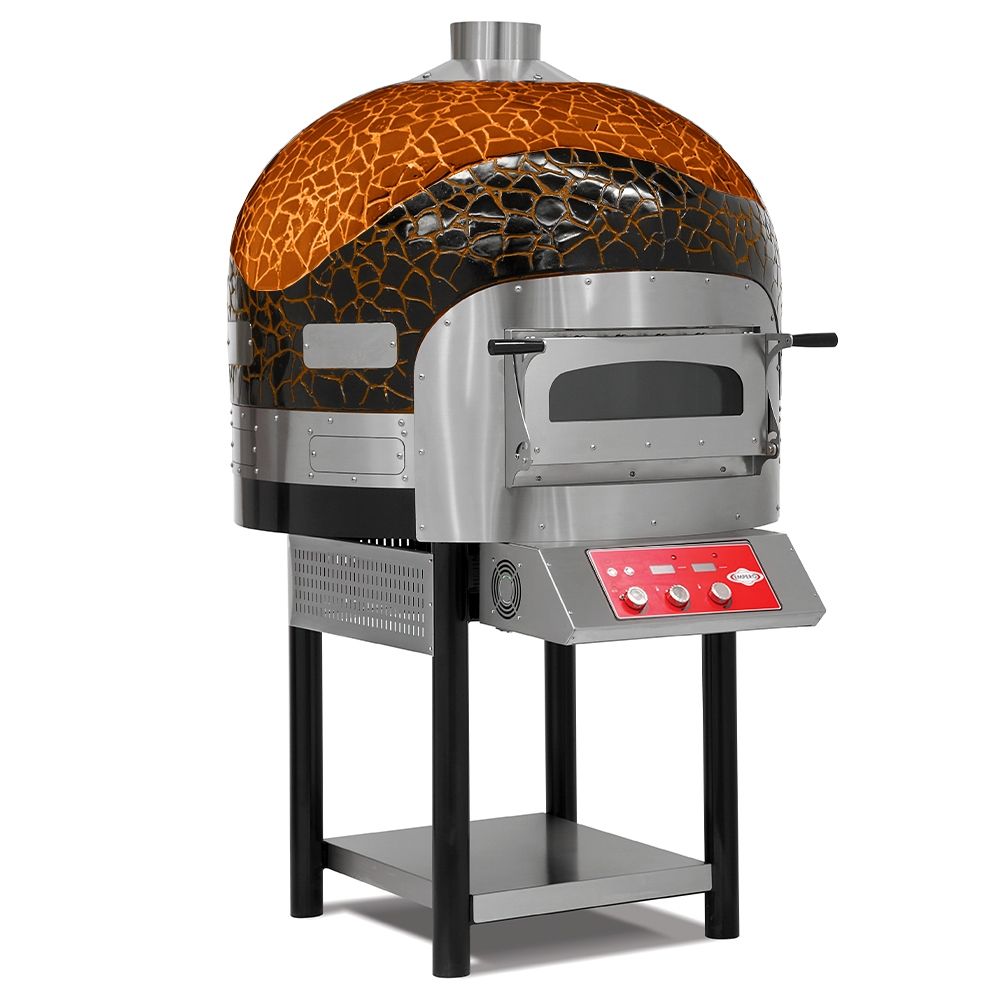 Cuptor profesional electric traditional, rotativ cu panou de control electronic - 75 pizza/h - 4