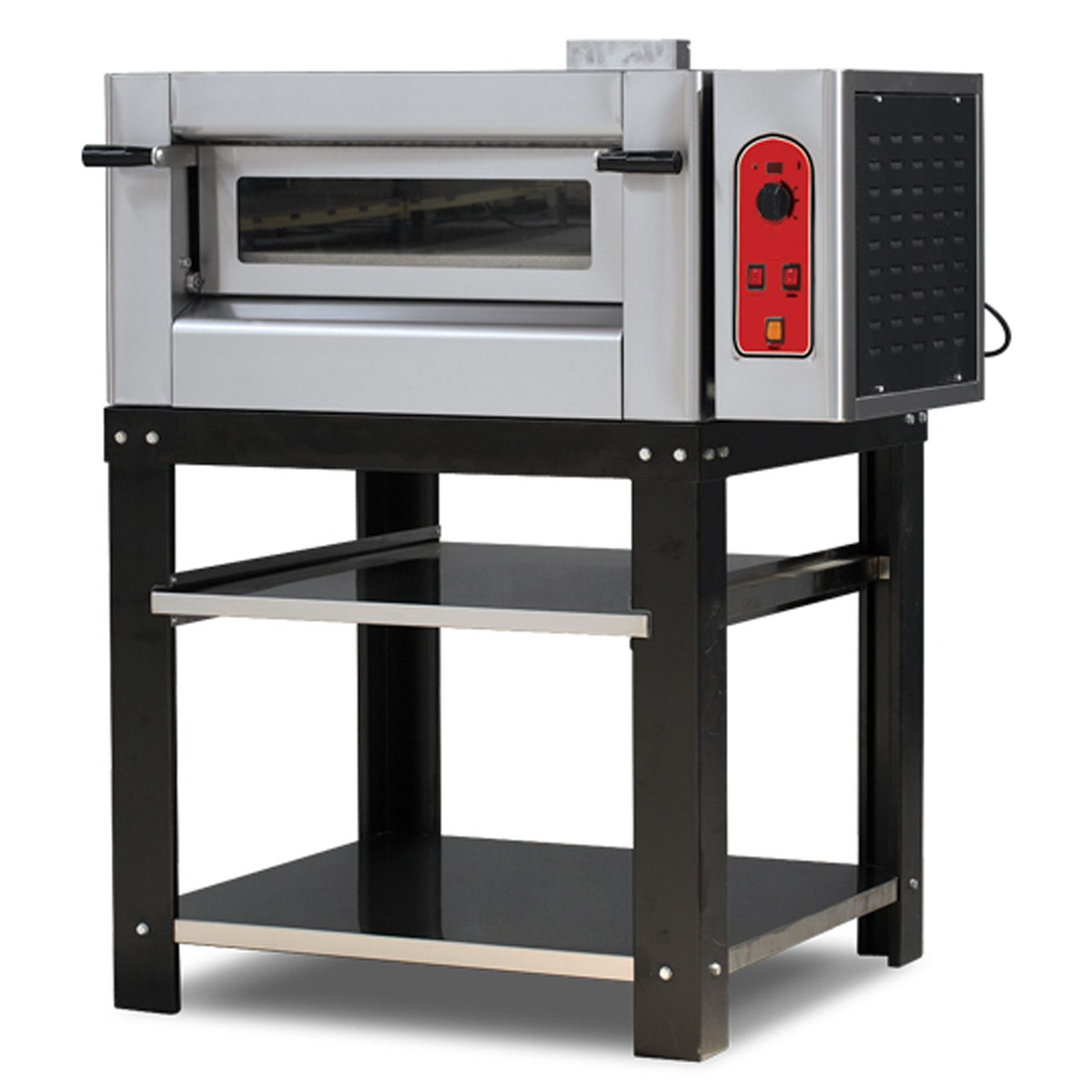 Cuptor profesional pizza pe gaz, 1 vatra, 9 pizza diametru 30 cm, suprafata de coacere din samota - 0
