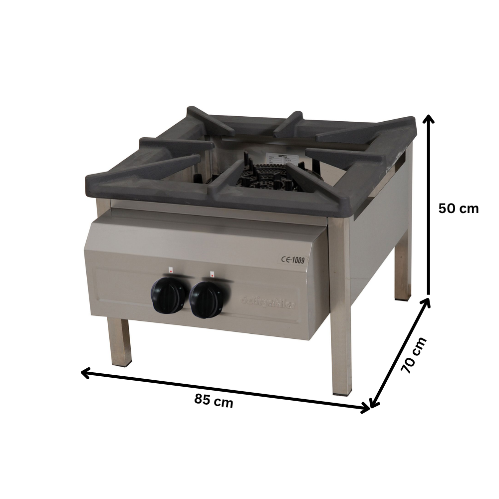 Aragaz de podea profesional, OZTI, inox, 2 arzatoare, 32 kW, 85*70*50 cm - 2