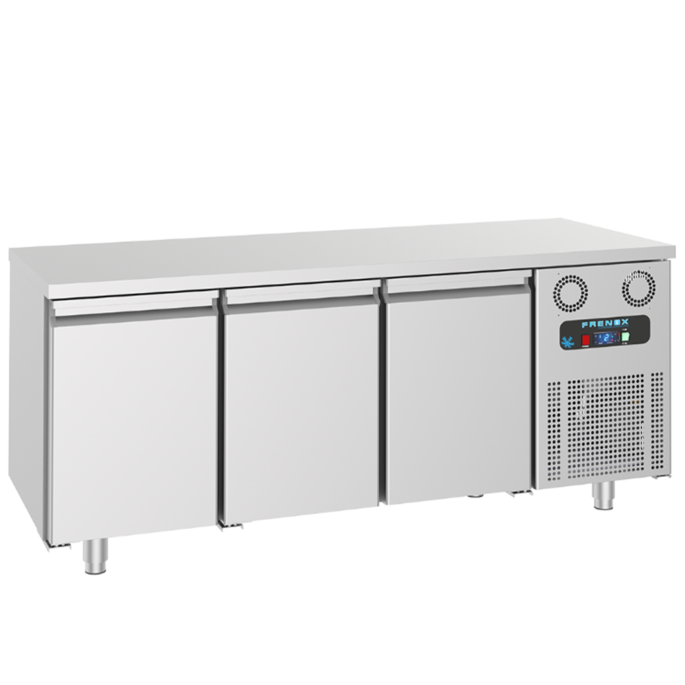 Masa rece preparare pizza FRENOX, profesionala, inox, 3 usi, 615 lt, 210*80*85 cm - 0
