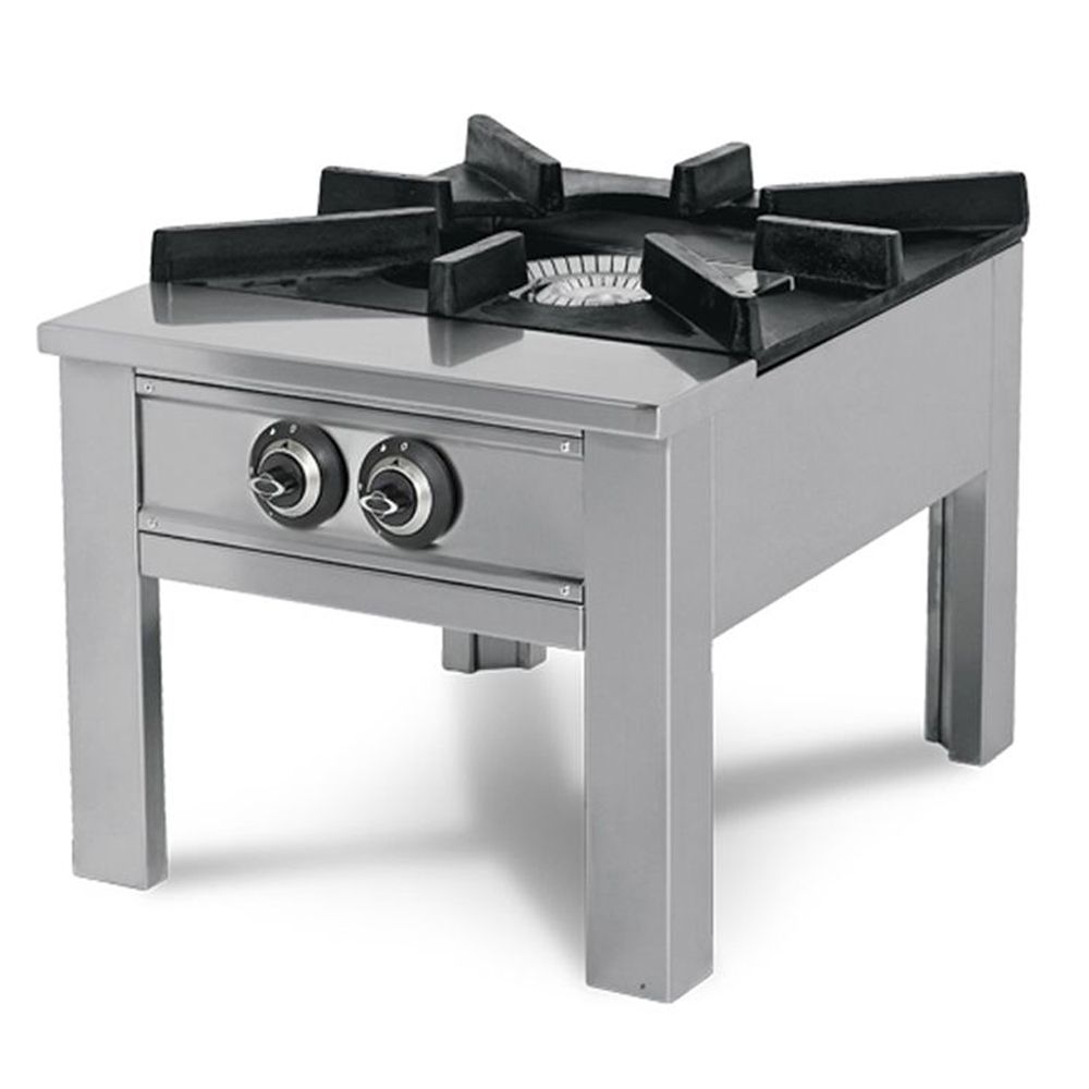 Aragaz de podea profesional, inox, 1 arzator central, 27,24 kW, 60*80*50 cm - 0