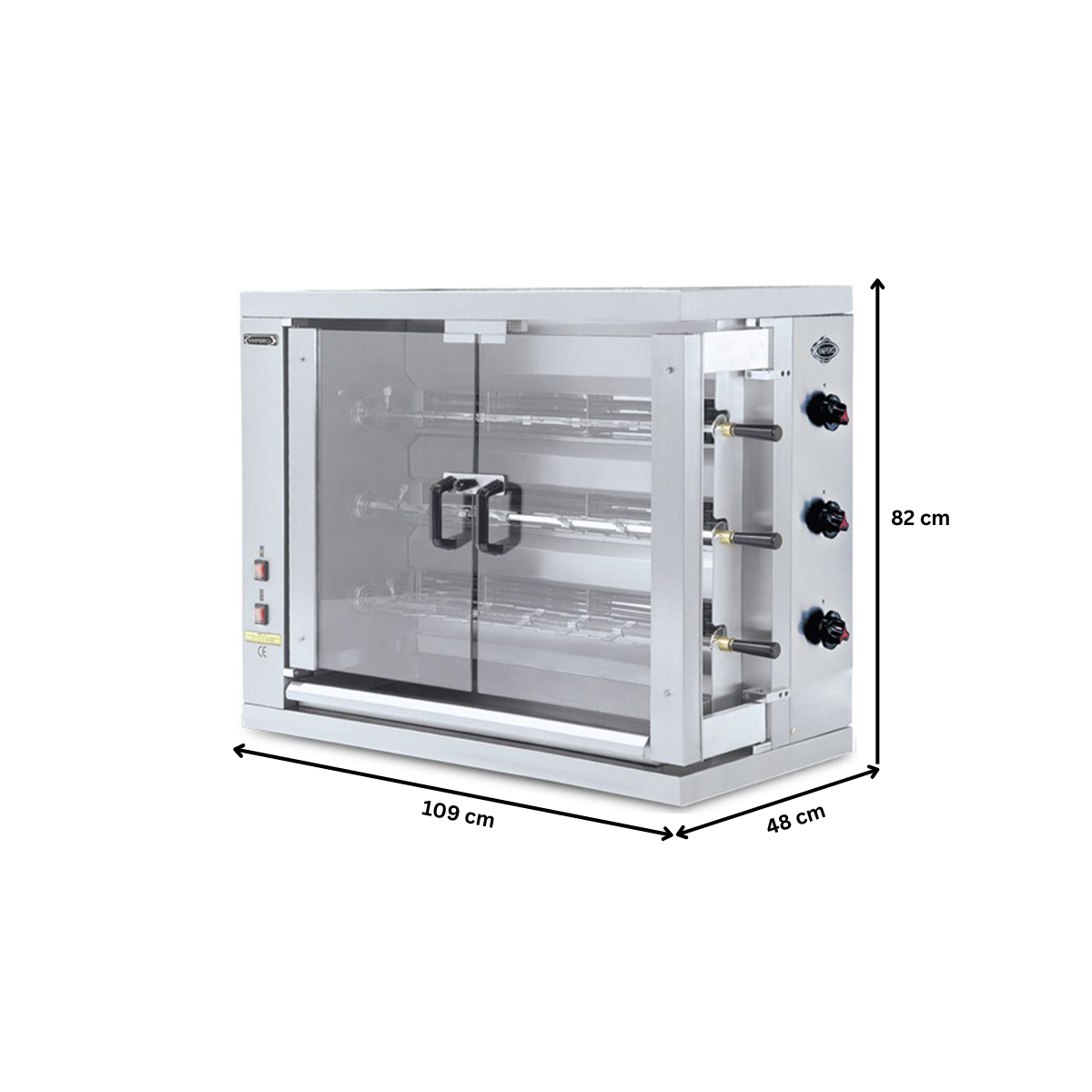 Rotisor profesional pe gaz cu 3 tepuse, 18 pui - 1