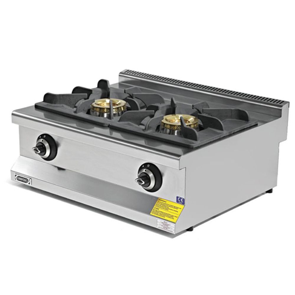 Masina de gatit pe gaz, inox, cu 2 arzatoare, 80*63*28 cm - 1