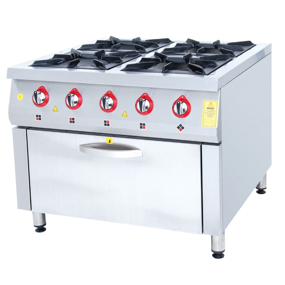 Masina de gatit pe gaz, inox, cu 4 arzatoare si cuptor, 100*104*85 cm - 1