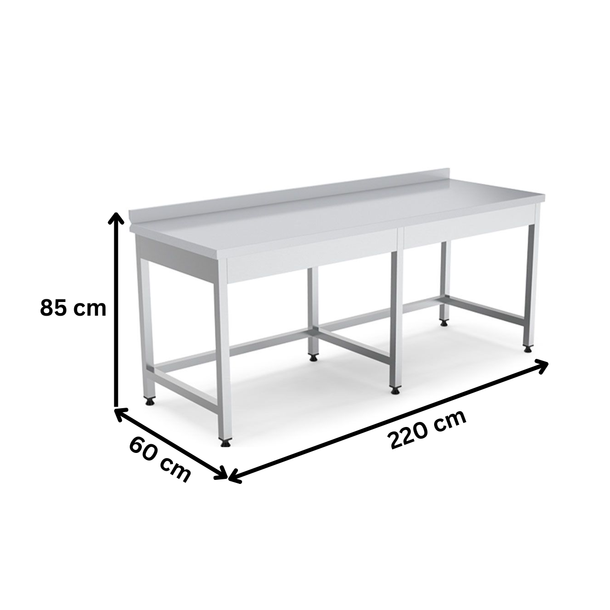Masa de lucru inox simpla 220*60*85 - 2