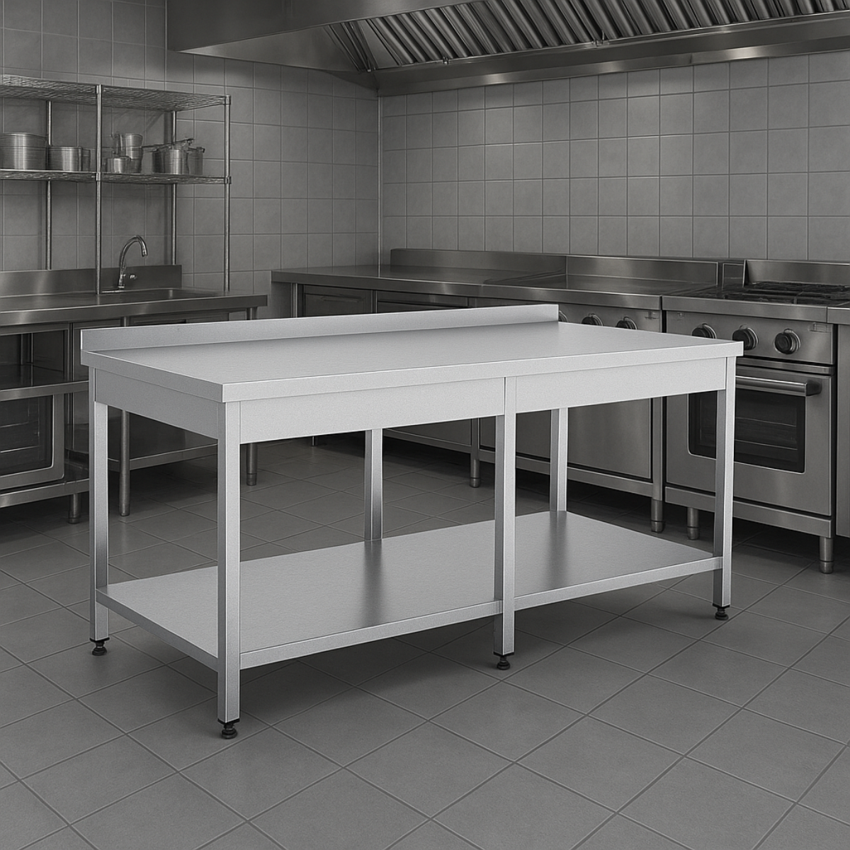 Masa de lucru inox cu polita inferioara 220*70*85 - 6