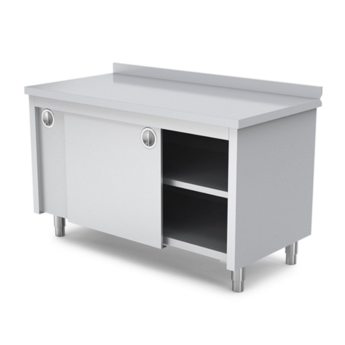 Masa de lucru inox cu dulap si polita intermediara 200*70*85 - 3