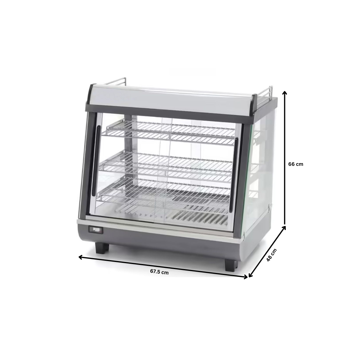 Vitrina calda de banc, inox, 96 lt, 67.5*48*66 cm - 3