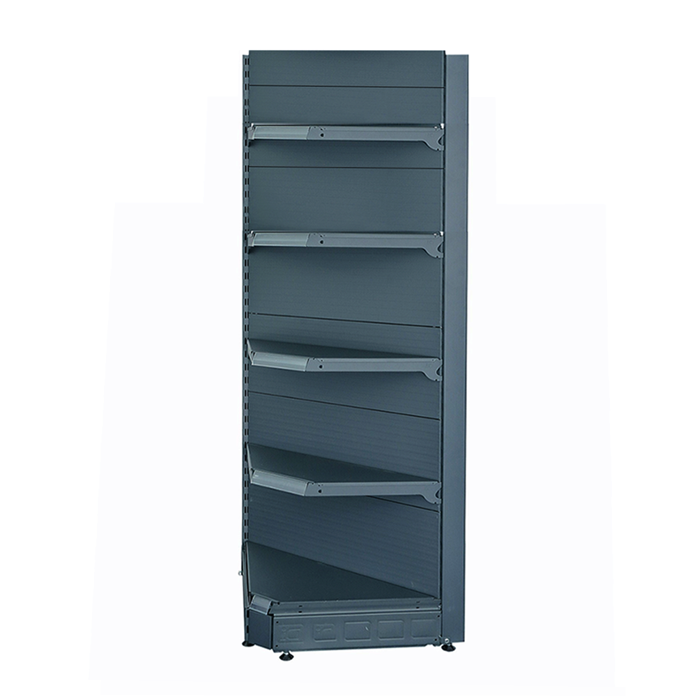 Raft metalic de perete coltar interior H225 baza 50 cm si 4 polite de 40 cm - 0