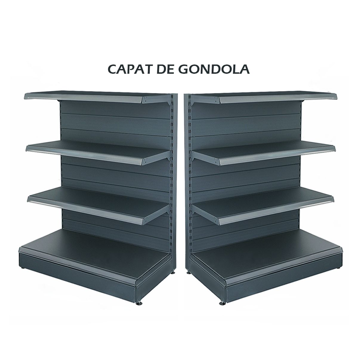 Raft metalic capat de gondola 100*140 baza 40 cm si 3 polite de 30 cm - 3