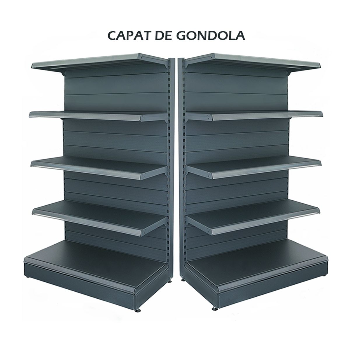 Raft metalic capat de gondola 100*180 baza 50 cm si 4 polite de 40 cm - 0