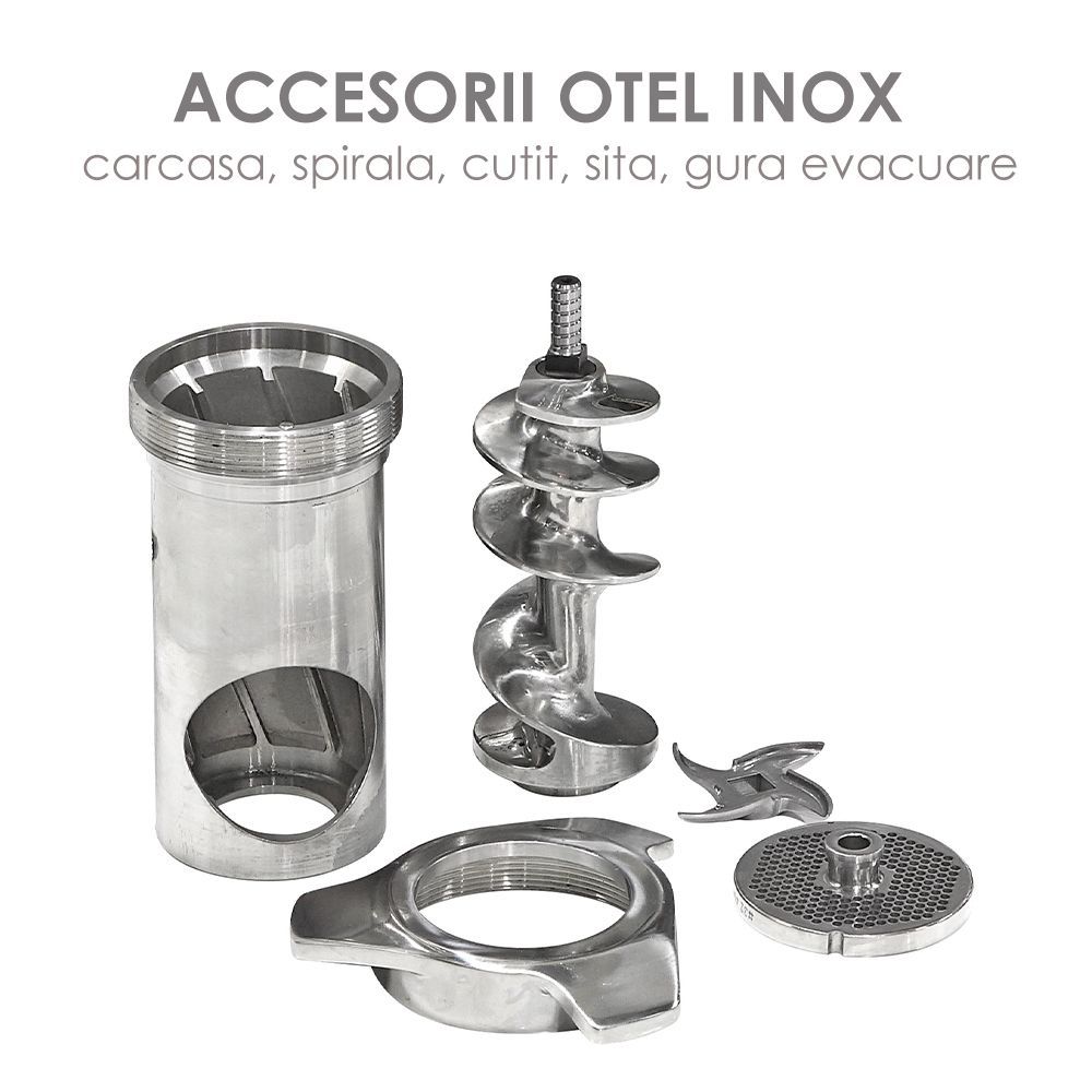 Masina pentru tocat carne, inox, refrigerata, 400 kg/h, monofazic, 56*35*63 cm - 1