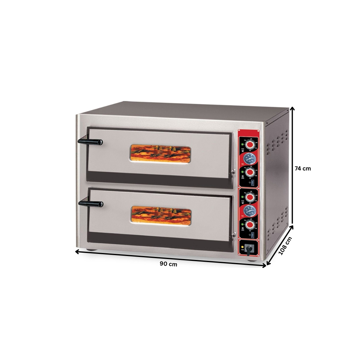 Cuptor profesional pizza electric 6+6 pizza / 30 cm - 2