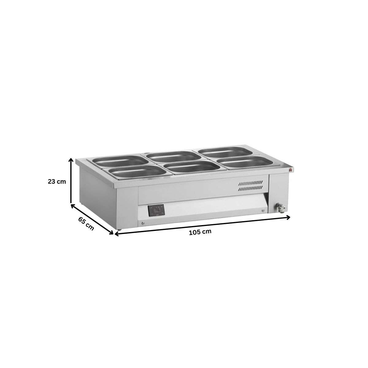 Bain-marie de banc, fara geam panoramic, 3 cuve, 105*65*23 cm - 1