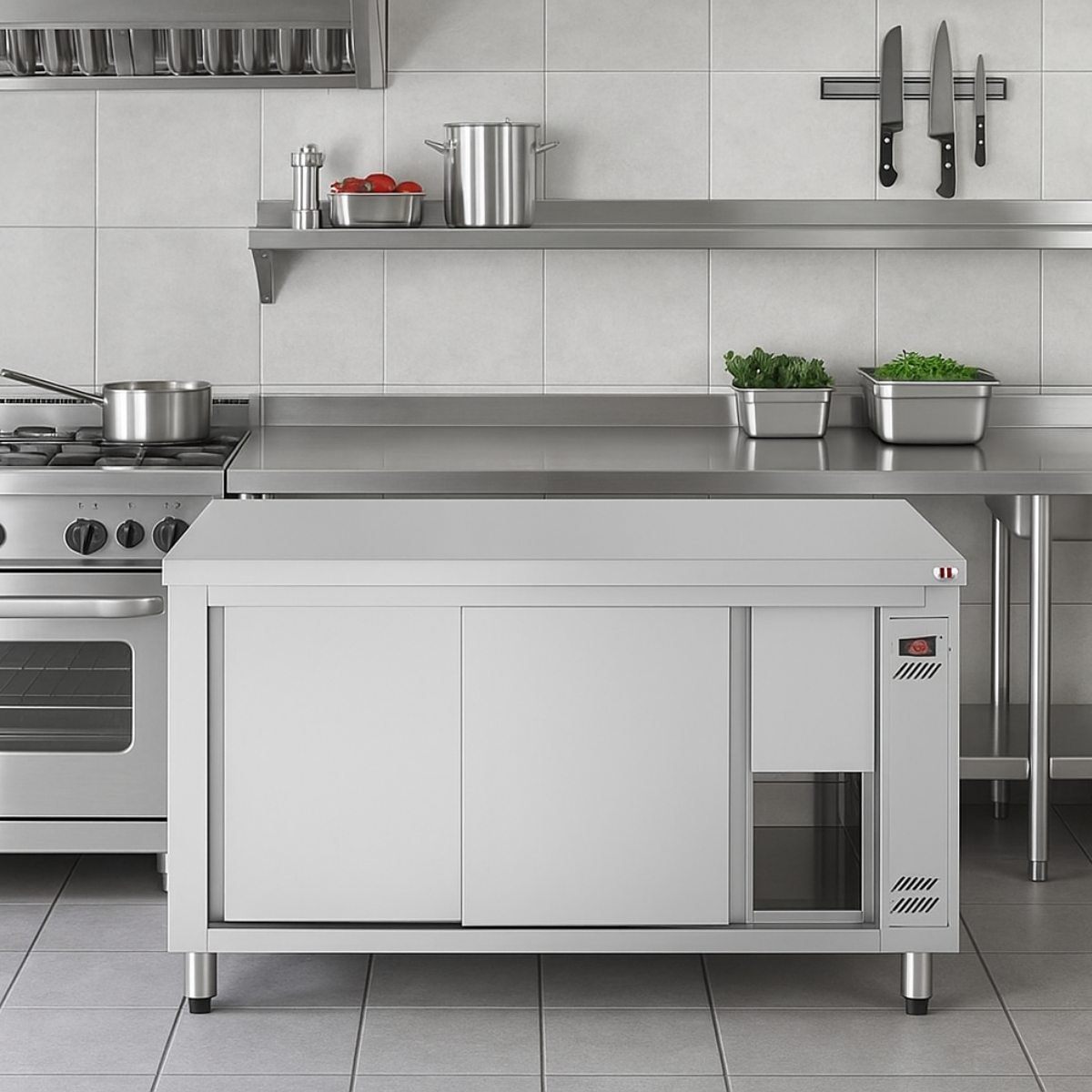 Tejghea inox cu dulap cald - 6