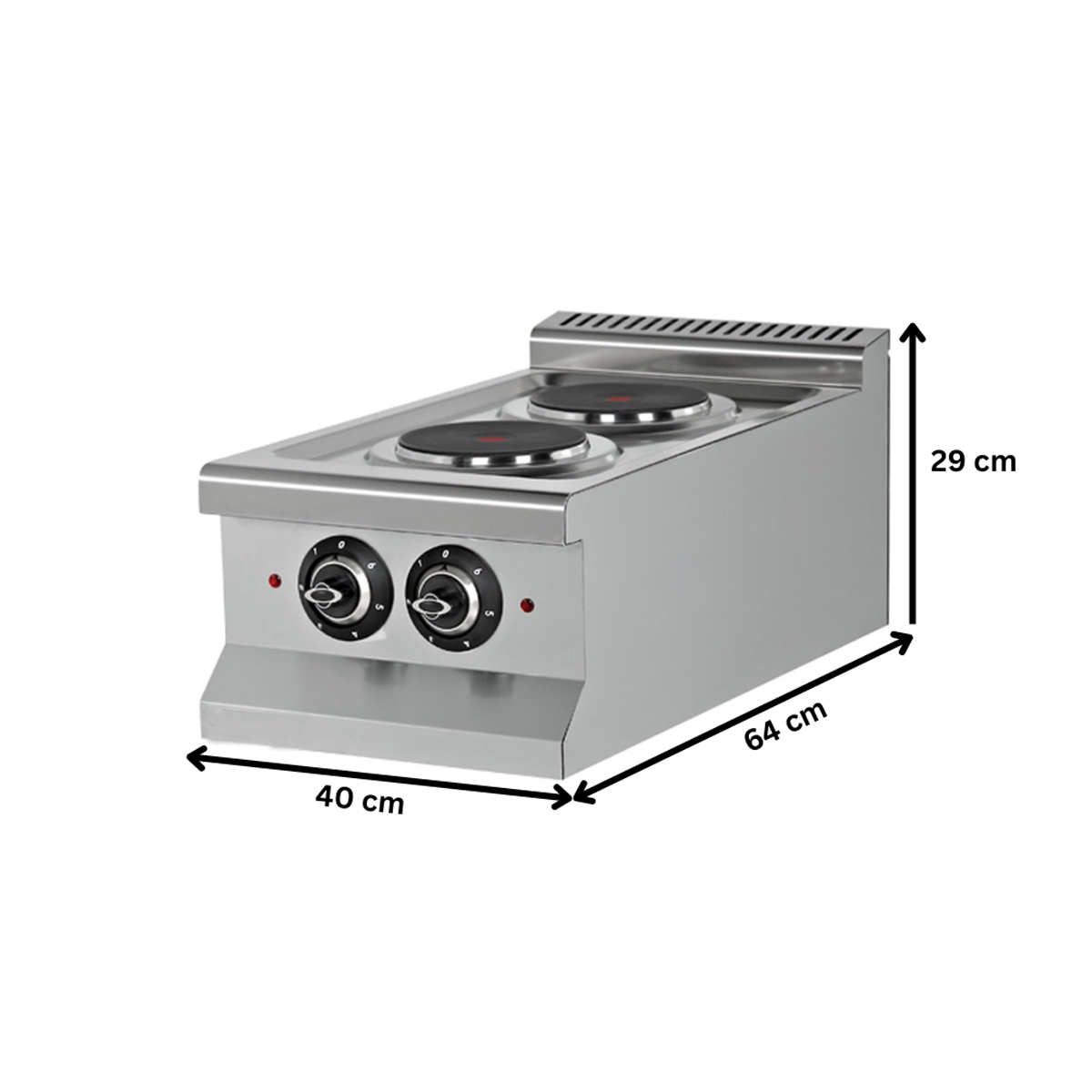 Masina de gatit electrica, inox, cu 2 plite, 40*64*29 cm - 1