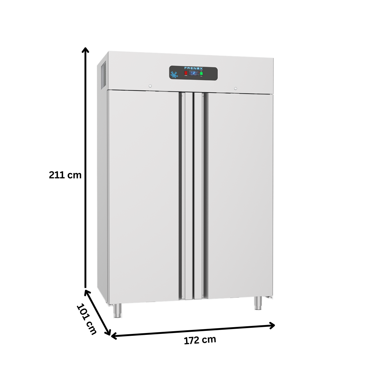 Dulap frigorific vertical inox, FRENOX cu 2 usi, pentru patiserie, 112 tavi 40x60, 1700 lt - 2