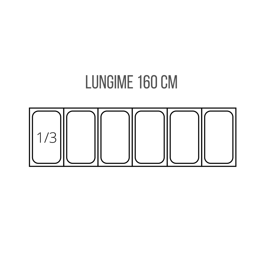 Vitrina ingrediente, FRENOX, inox, 6 cuve GN 1/3, 160*39*46 cm - 4