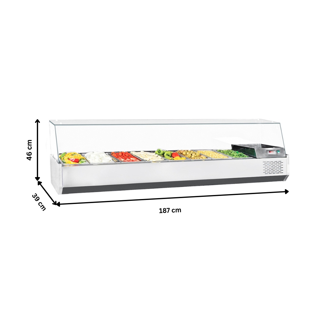 Vitrina ingrediente, FRENOX, inox, 8 cuve GN 1/3, 187*39*46 cm - 6