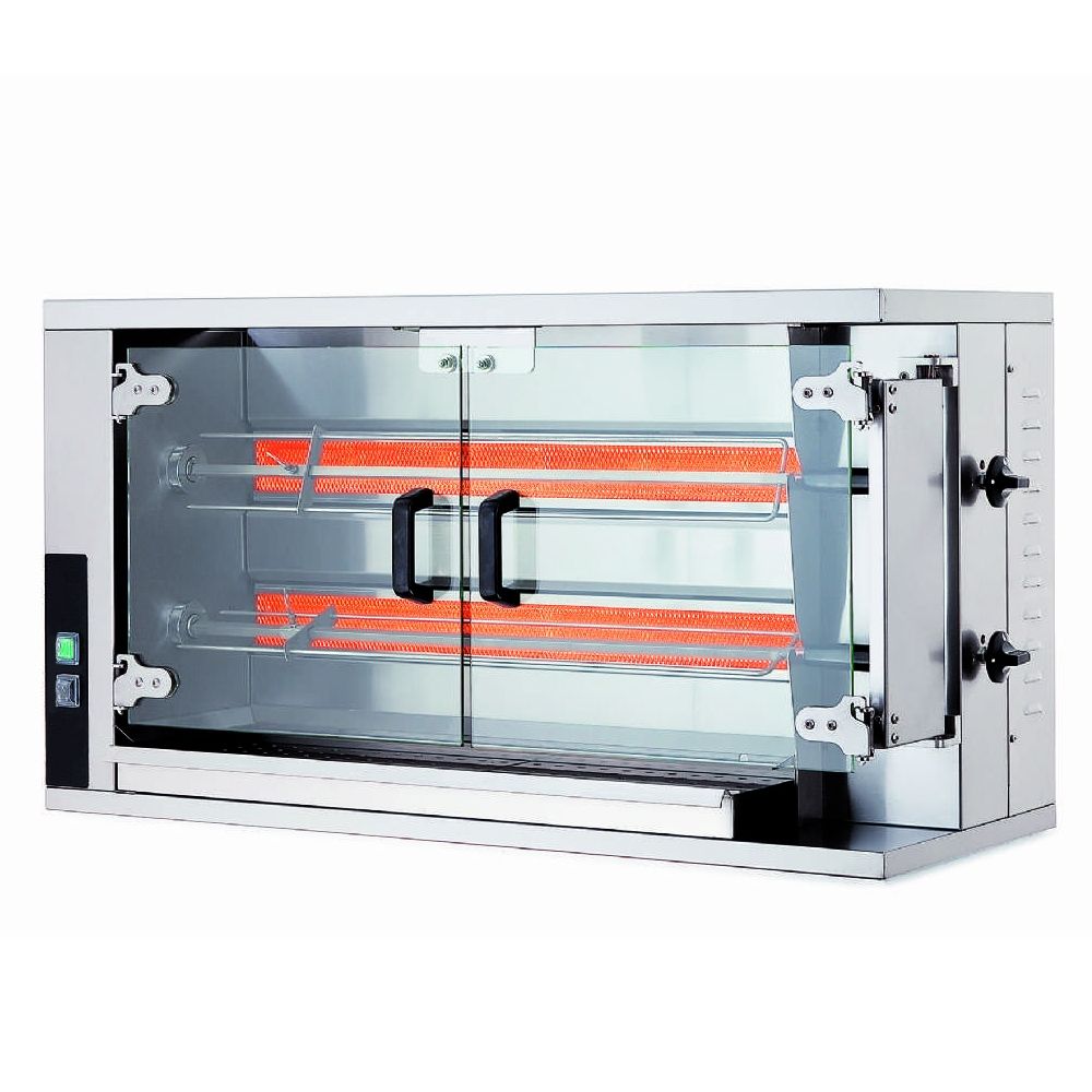 Rotisor profesional pe gaz cu 2 tepuse, 10 pui - 0