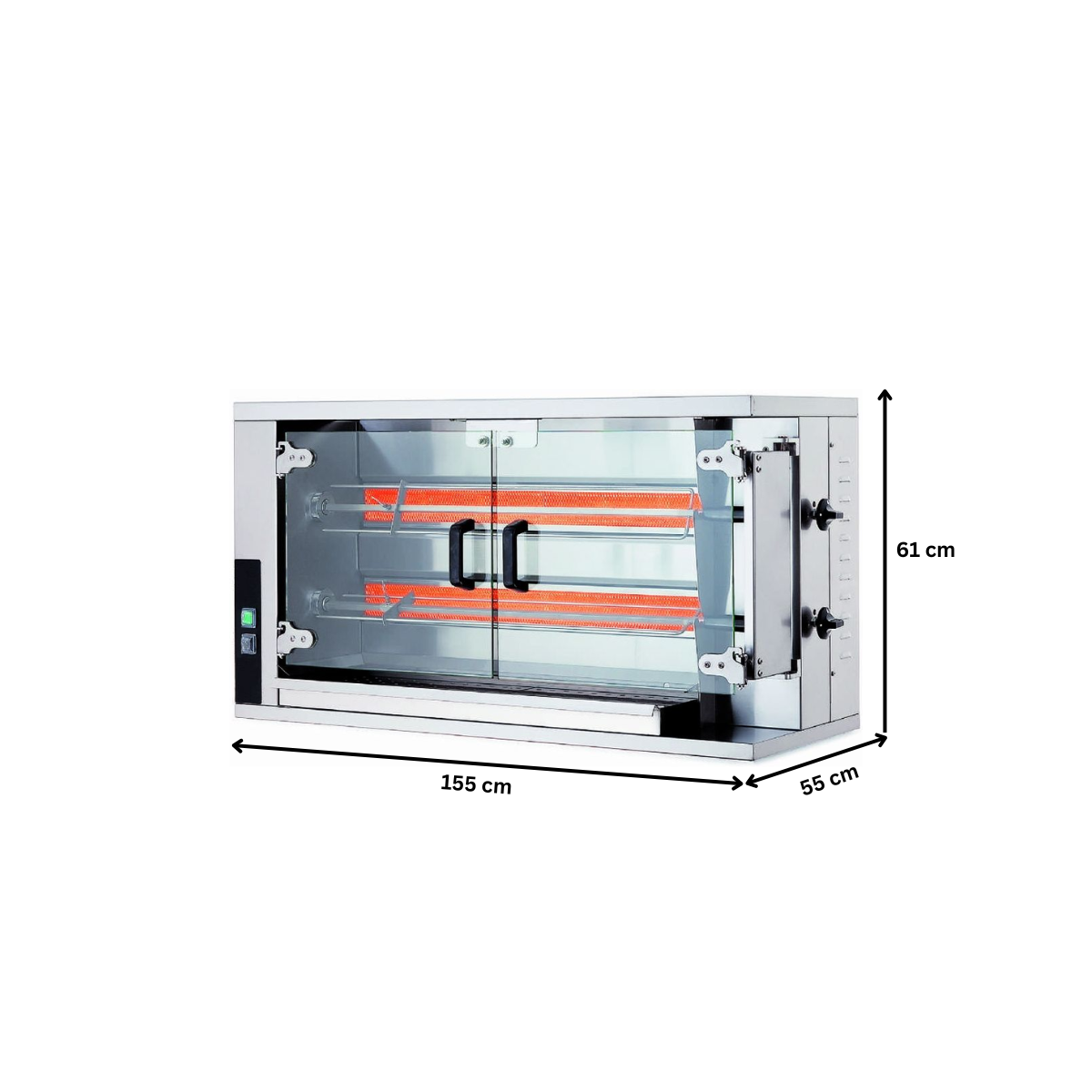 Rotisor profesional pe gaz cu 2 tepuse, 10 pui - 5