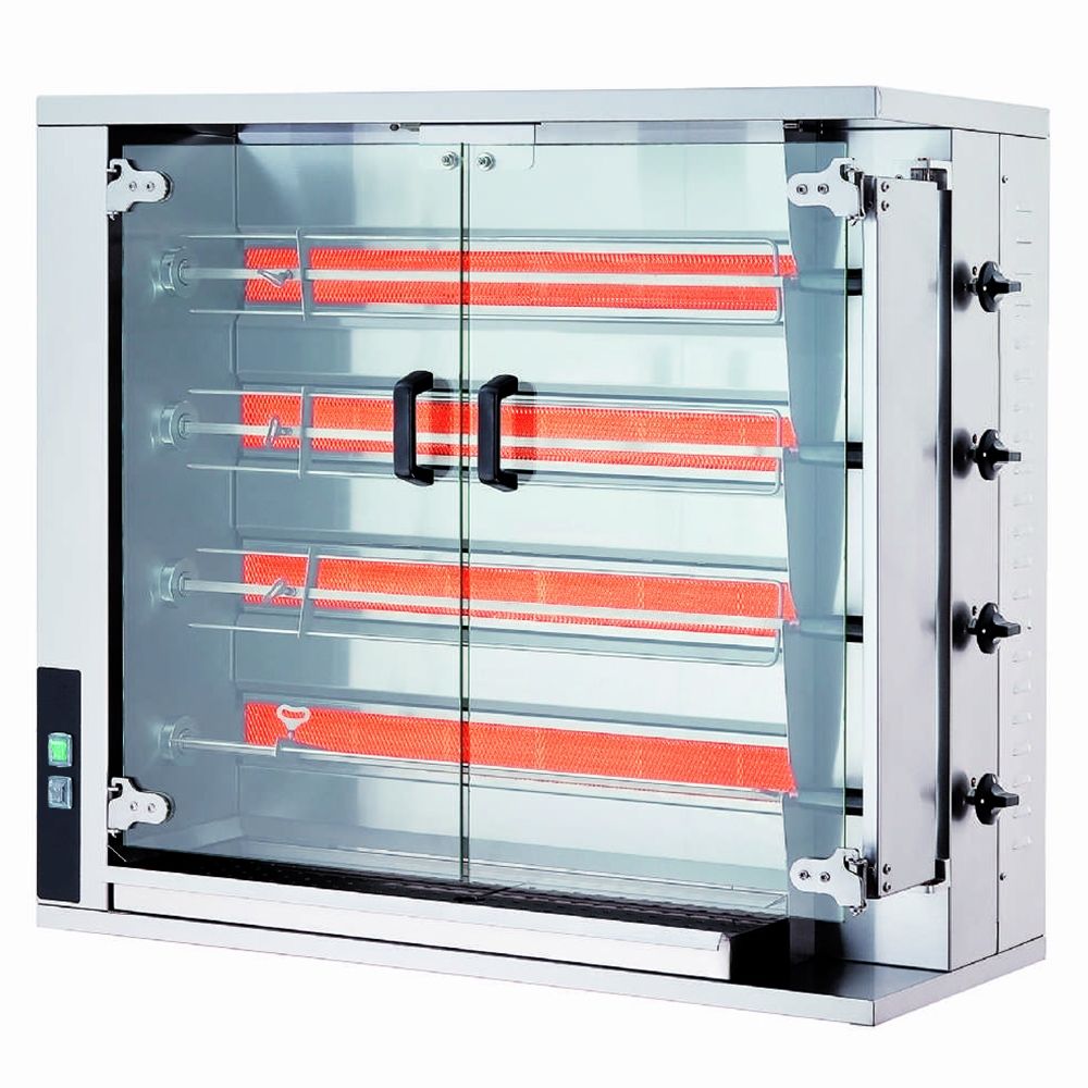 Rotisor profesional pe gaz cu 4 tepuse, 16-20 pui - 0