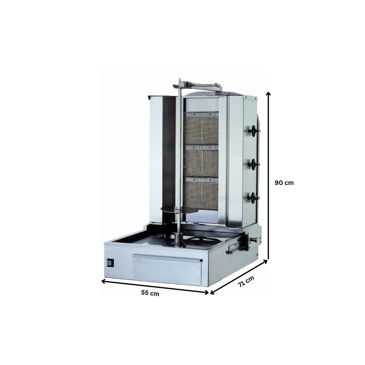 Aparat shaorma kebab pe gaz KALITEGAZ cu 3 arzatoare - 2