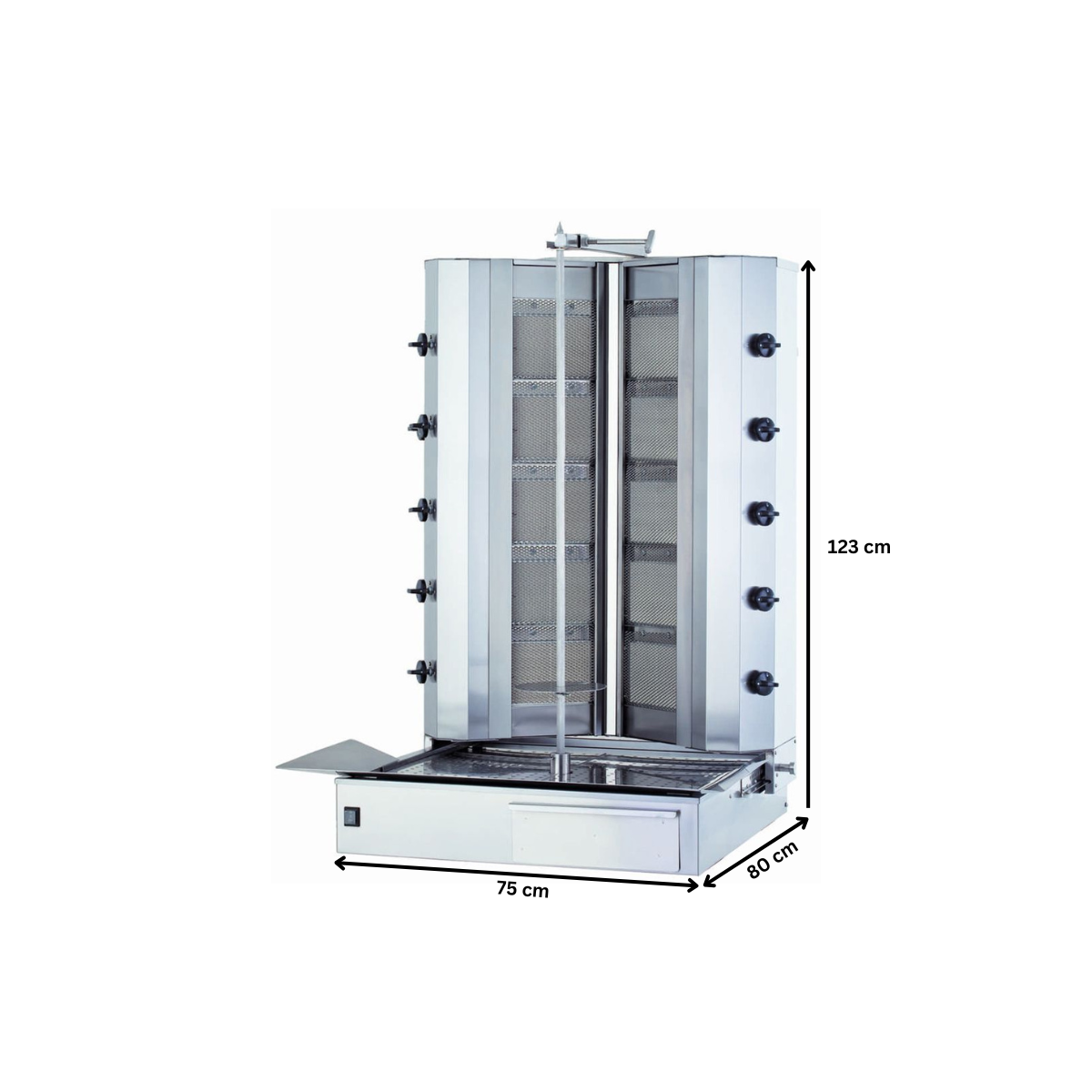 Aparat shaorma kebab pe gaz KALITEGAZ cu 5+5 arzatoare - 2