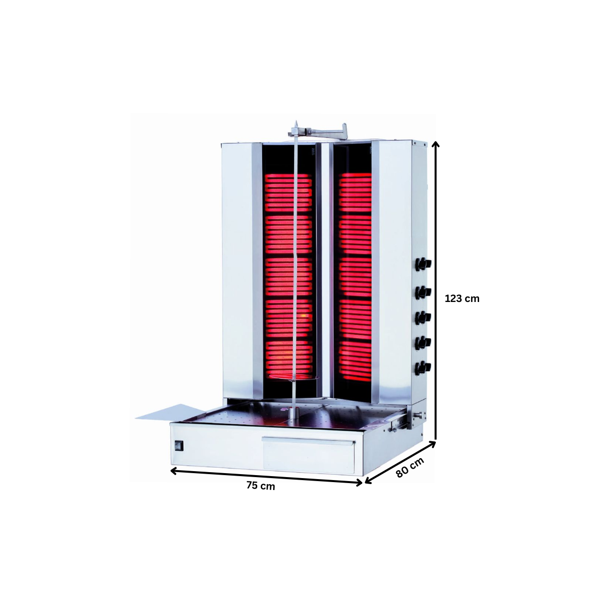 Aparat shaorma kebab electric KALITEGAZ cu 5+5 arzatoare - 1