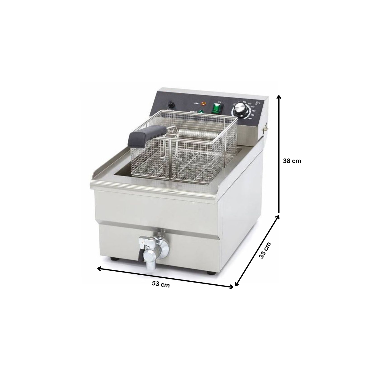 Friteuza electrica cu debuseu, inox, 16 lt, 53*33*38 cm - 8