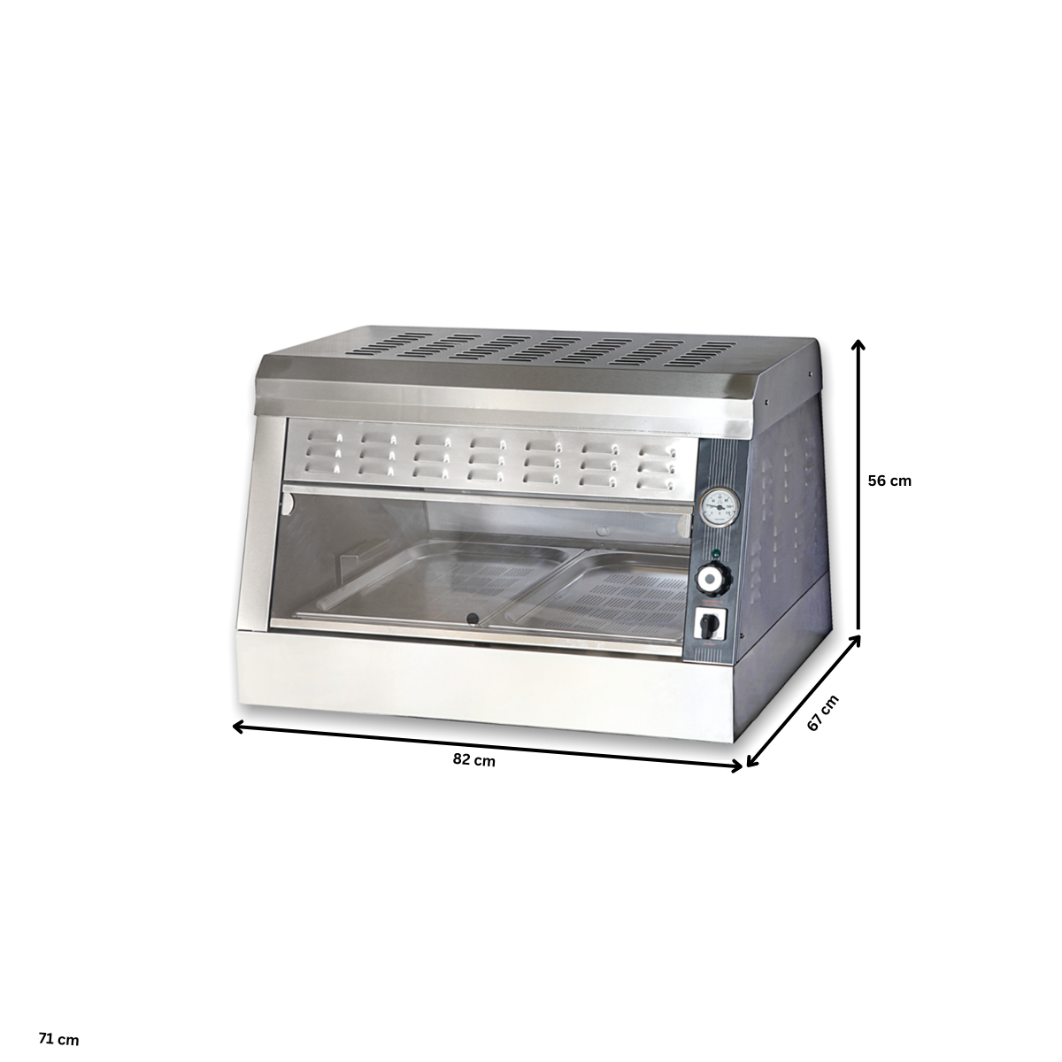 Masa calda, ptr pui, inox, 2 tavi, 82*67*56 cm - 1