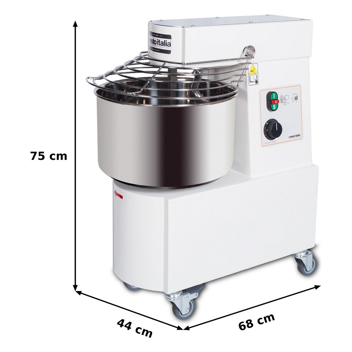 MALAXOR DE ALUAT CU SPIRALA, CAP SI CUVA FIXE, 32 L / 25 KG, 1.1 KW, 400 V - 1