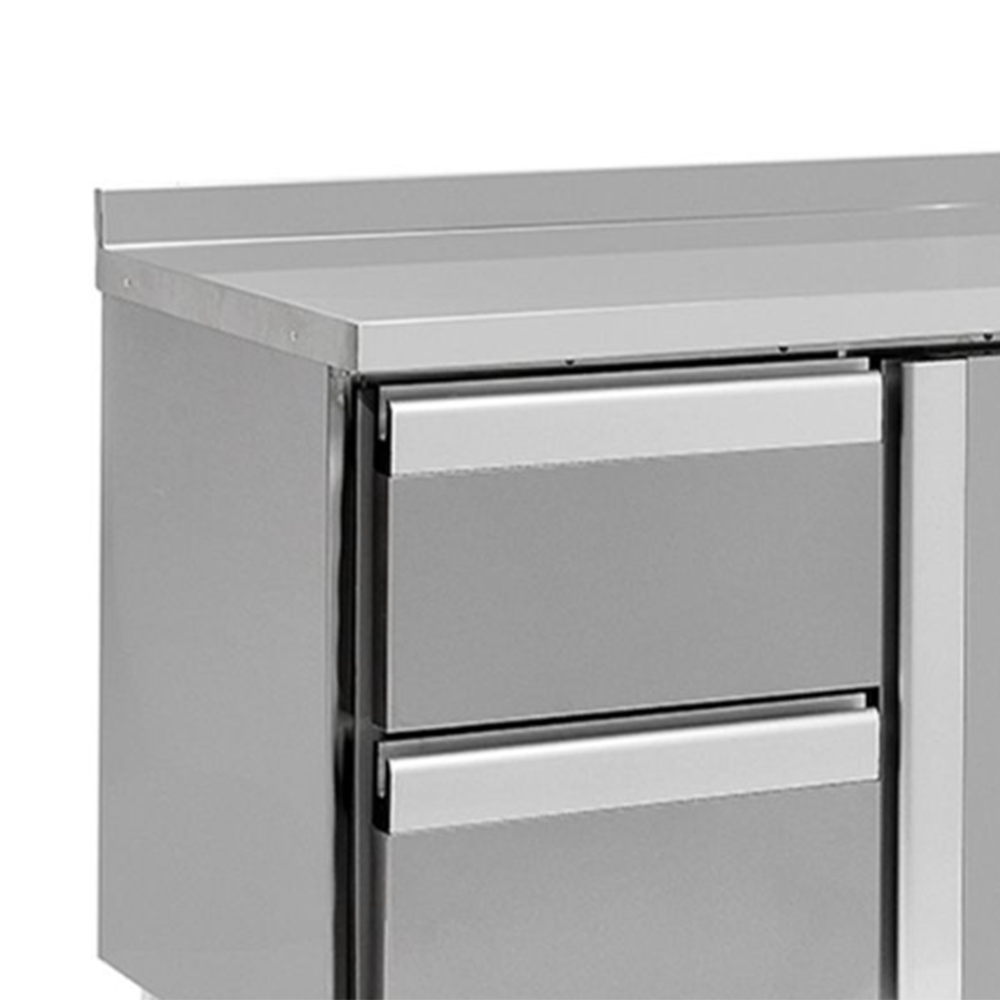 Masa rece, profesionala, inox, 1 usa, 2 sertare, 150*70*85 cm - 1