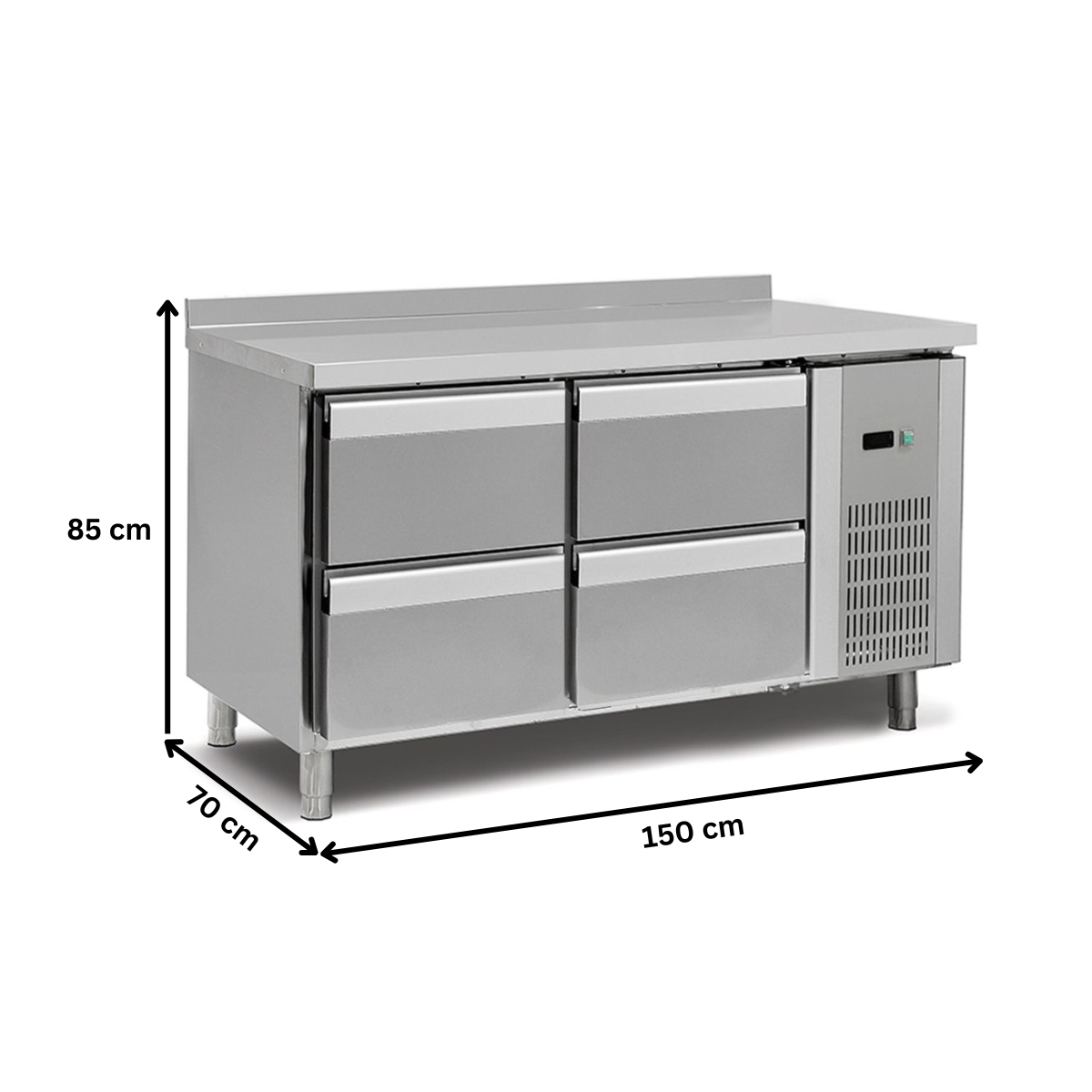 Masa rece, profesionala, inox, 4 sertare, 150*70*85 cm - 3