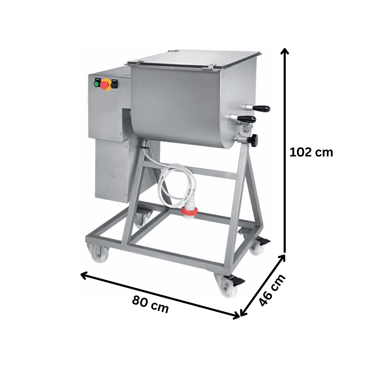 Malaxor carne inox 50 kg cu suport - 1