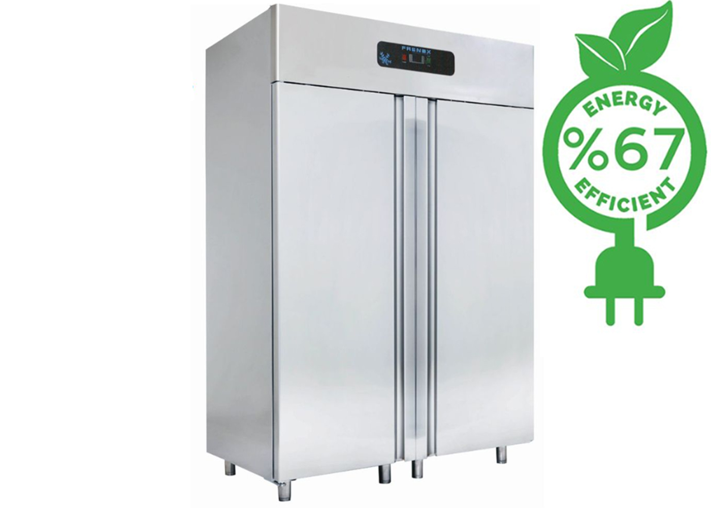 Dulap congelator vertical inox, FRENOX cu 2 usi, Eficienta Energetica, 1400 lt - 2