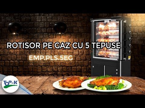 Rotisor profesional pe gaz cu 5 tepuse, 30 pui - 8