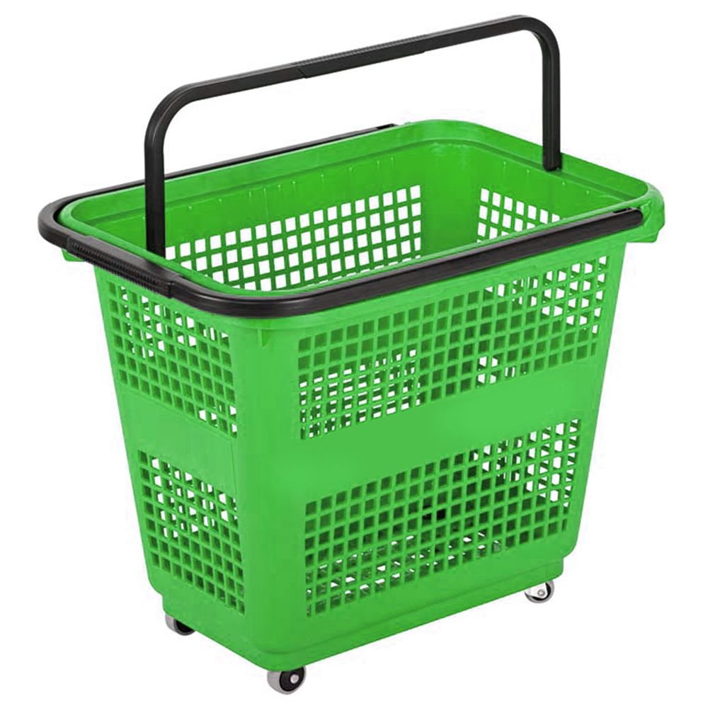 Cos supermarket cu roti 54 lt - Verde - 0