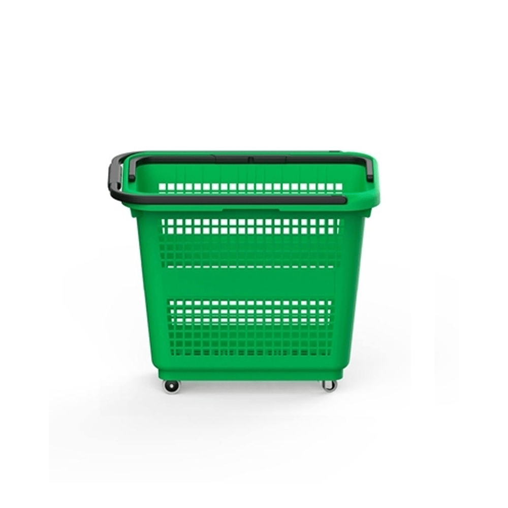 Cos supermarket cu roti 32 lt - Verde - 1